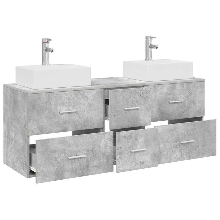 Badeværelsesskabsæt 3 stk. Betongrå 49,5 x 41 x 62,5 cm