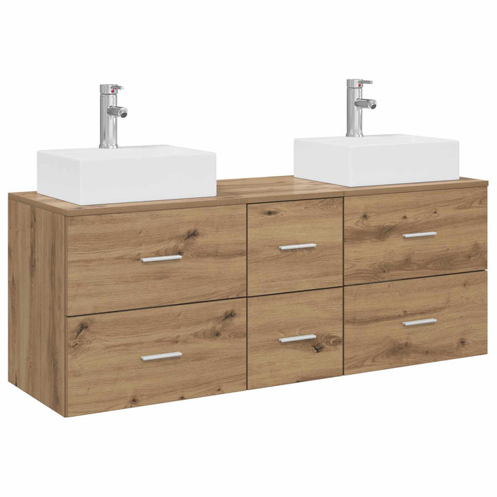 Badeværelsesskabsæt 3 stk. Artisan-eg 49,5 x 41 x 62,5 cm