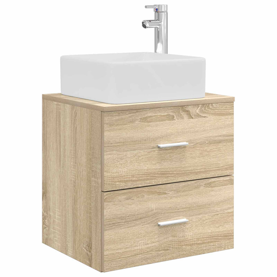 Badeværelsesskabsæt 3 stk. Sonoma-eg 53 x 34,5 x 63 cm