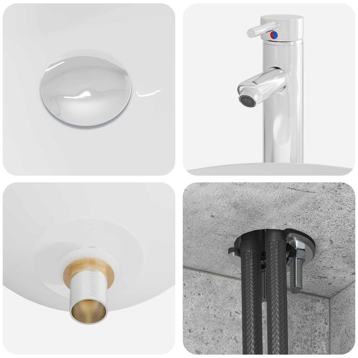 Badeværelsesskabsæt 3 stk. Betongrå 62,5 x 44,5 x 50 cm