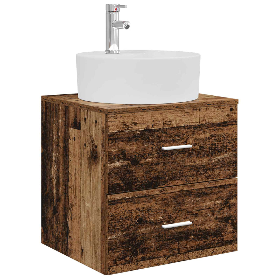 Badeværelsesskabsæt 3 stk. Gammelt træ 62,5 x 44,5 x 50 cm