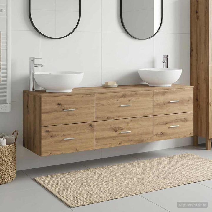 Badeværelsesmøbel sæt 3 stk. Artisan-eg 49,5 x 44,5 x 65 cm