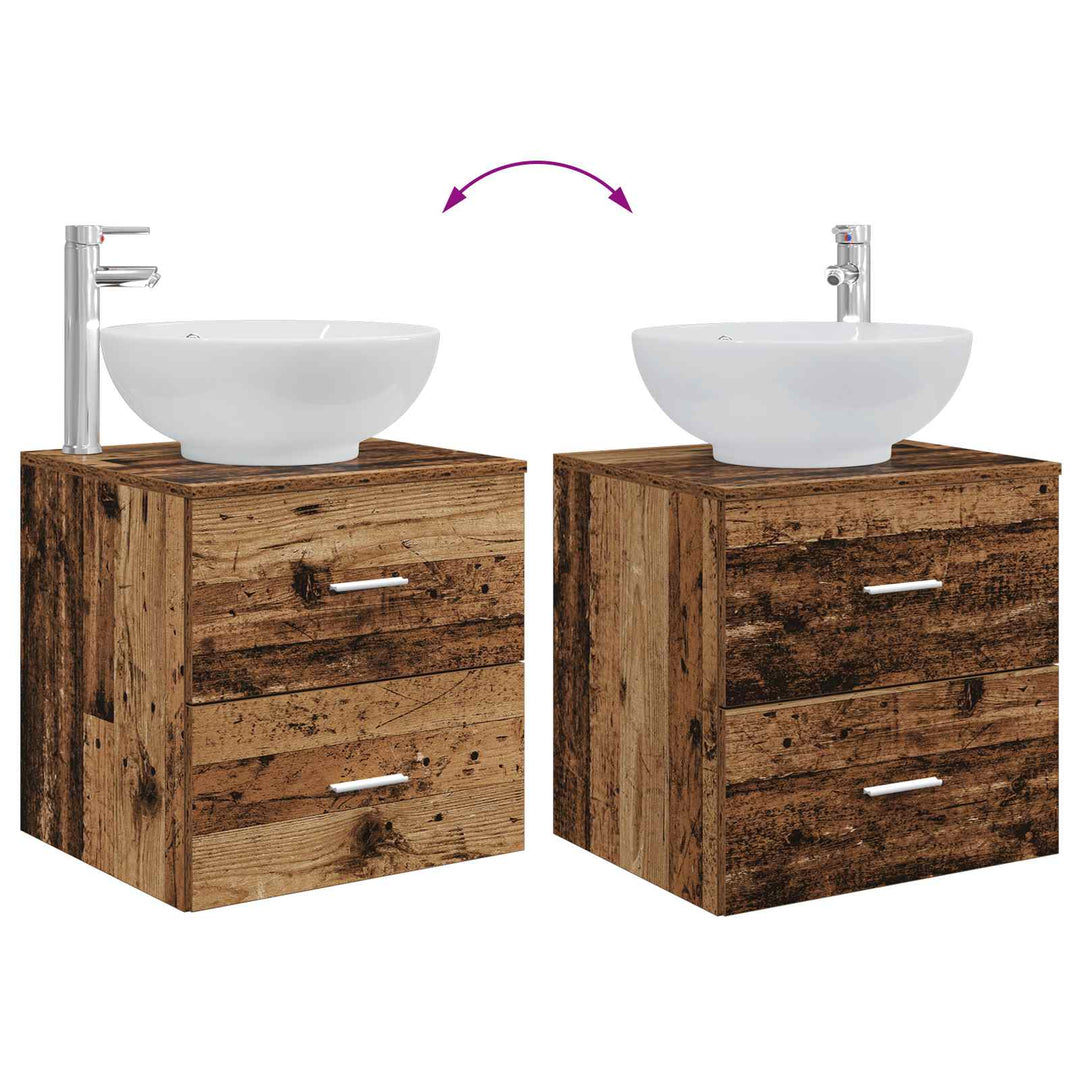 Badeværelsesmøbel sæt 3 stk. Gammelt træ 49,5 x 44,5 x 65 cm