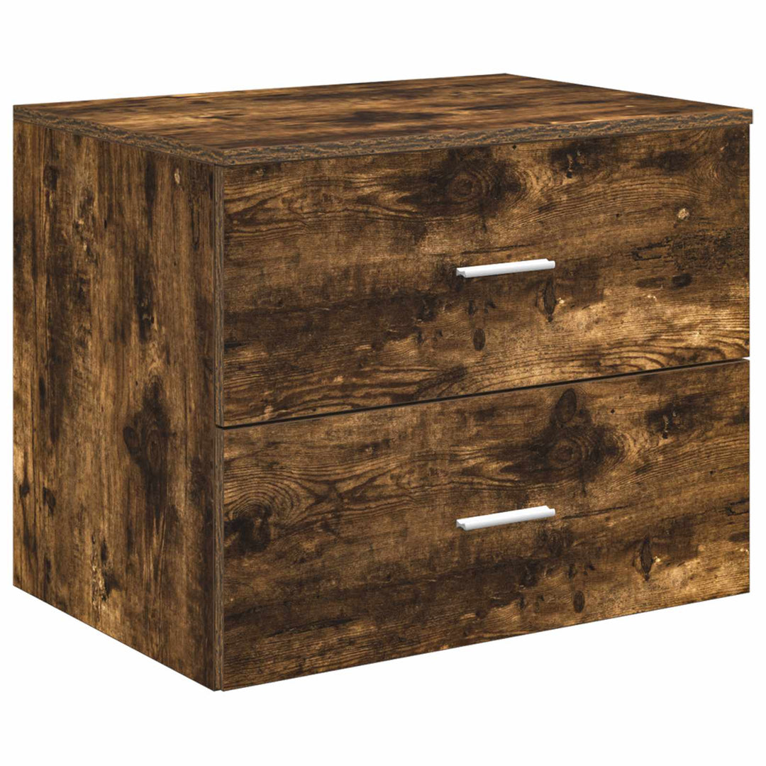 Badeværelsesmøbel sæt 3 stk. Røget eg 49,5 x 44,5 x 65,5 cm