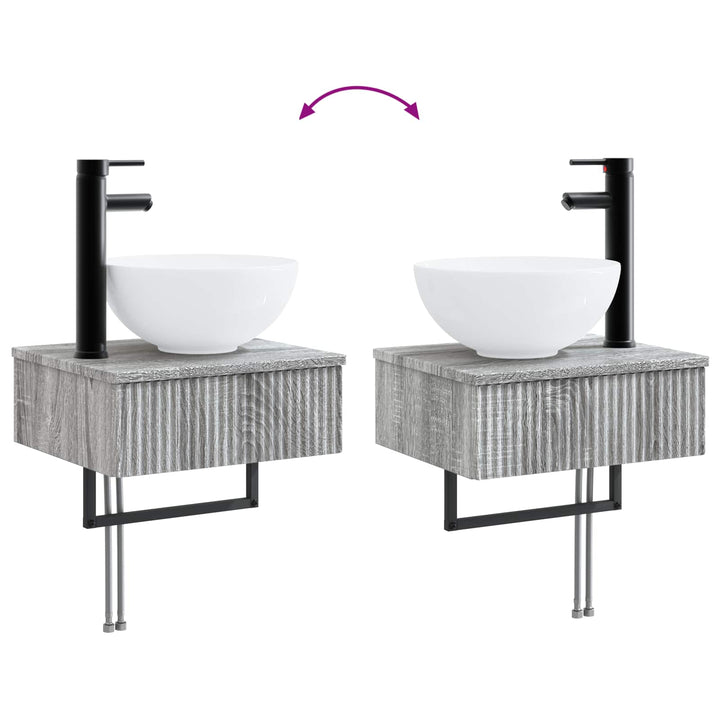 Badeværelsesmøbel sæt 5 stk. Grå Sonoma 33 x 34,5 x 160 cm