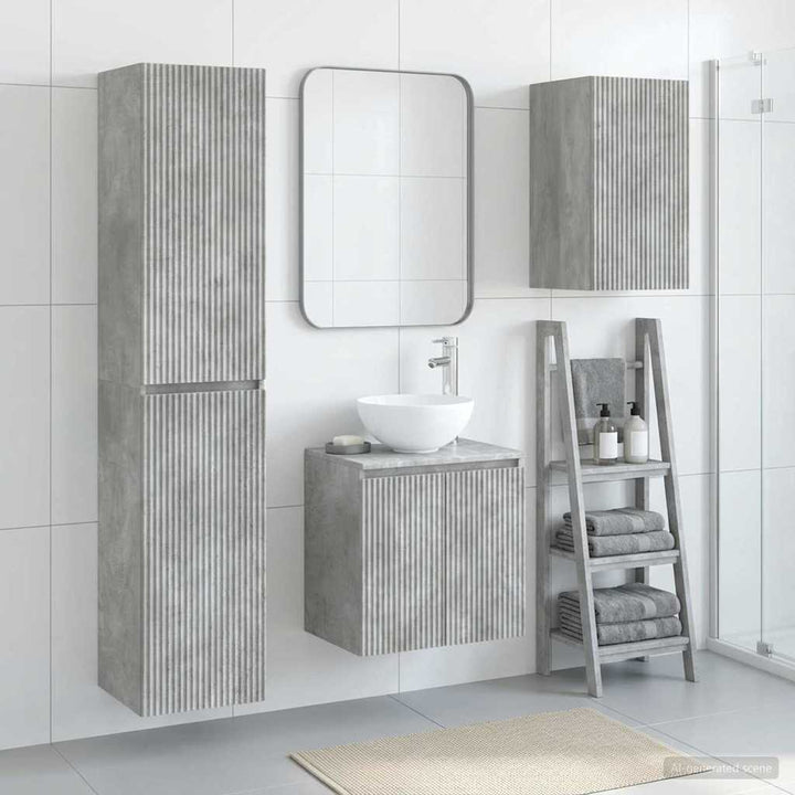 Badeværelsesmøbel sæt 3 stk. Betongrå 33 x 34,5 x 160 cm
