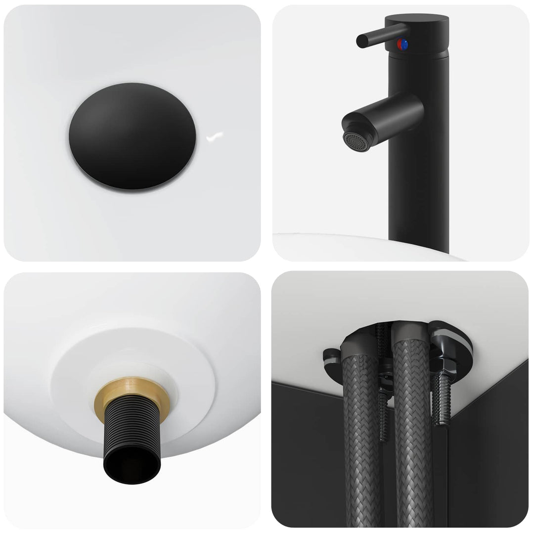 Badeværelsesmøbel sæt 3 stk. Sort 33 x 34,5 x 160 cm