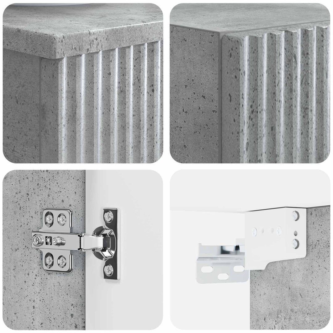 Badeværelsesmøbel sæt 2 stk. Betongrå 33 x 34,5 x 100 cm