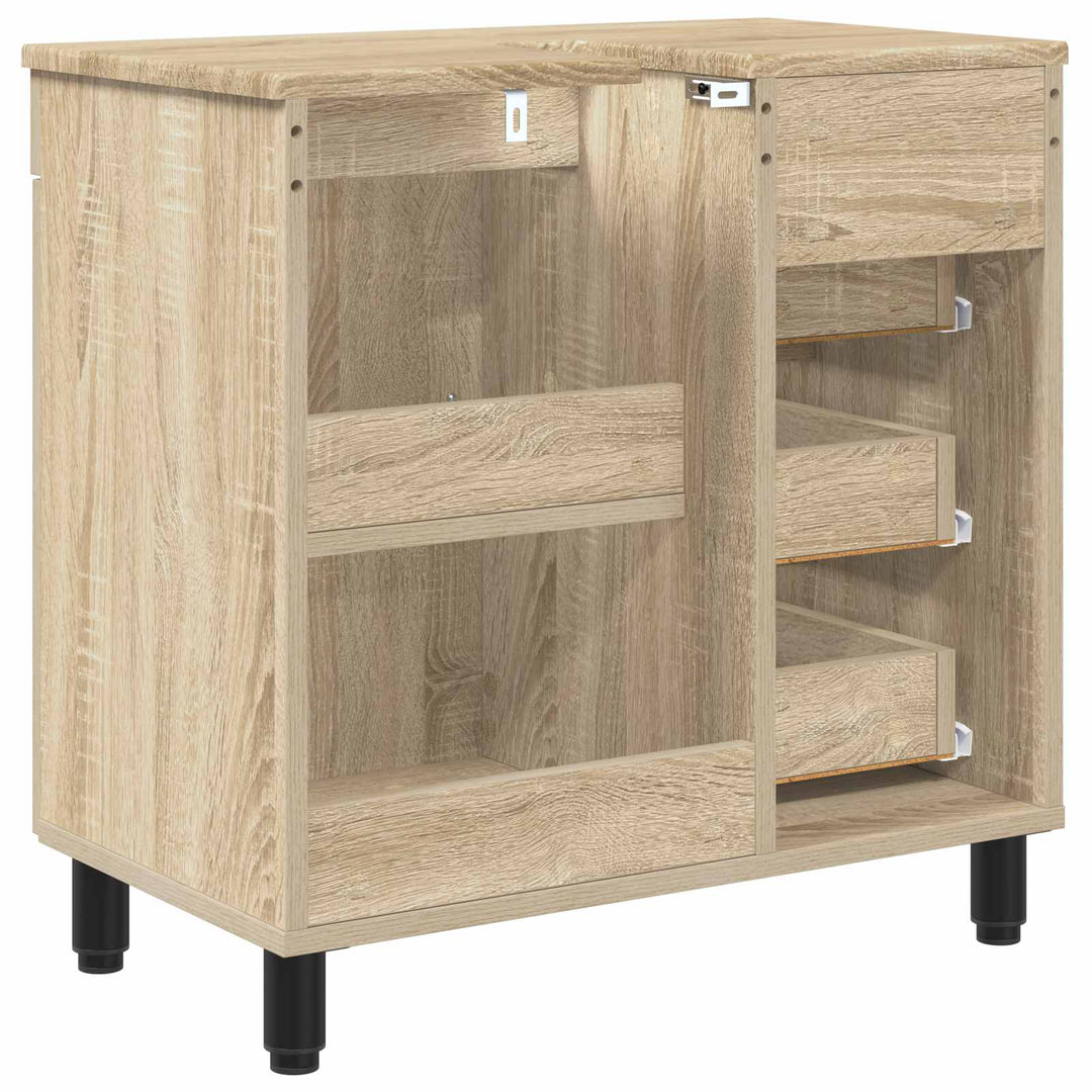 Badeværelse Vaskeskab Sonoma-eg 60 x 35 x 60 cm Konstrueret træ