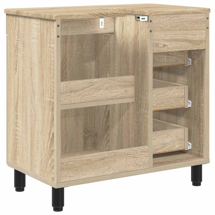 Badeværelse Vaskeskab Sonoma-eg 60 x 35 x 60 cm Konstrueret træ