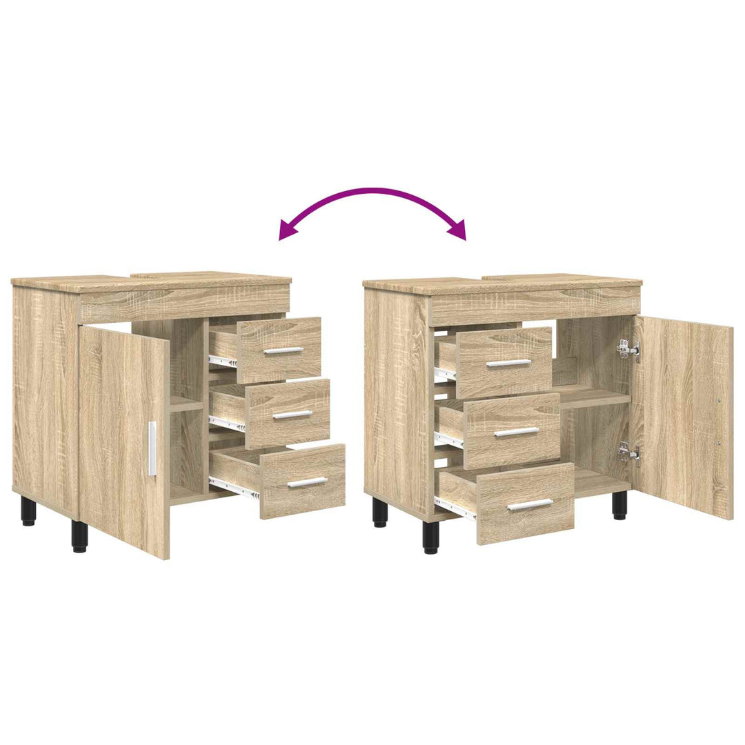Badeværelse Vaskeskab Sonoma-eg 60 x 35 x 60 cm Konstrueret træ