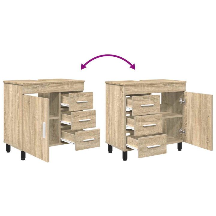 Badeværelse Vaskeskab Sonoma-eg 60 x 35 x 60 cm Konstrueret træ