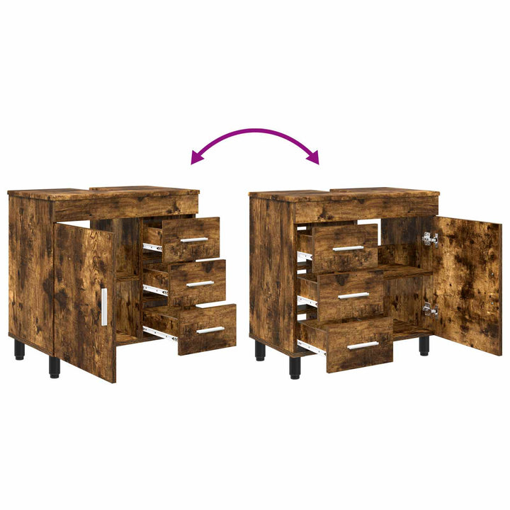 Badeværelse Vaskeskab Røget eg 60 x 35 x 60 cm Konstrueret træ