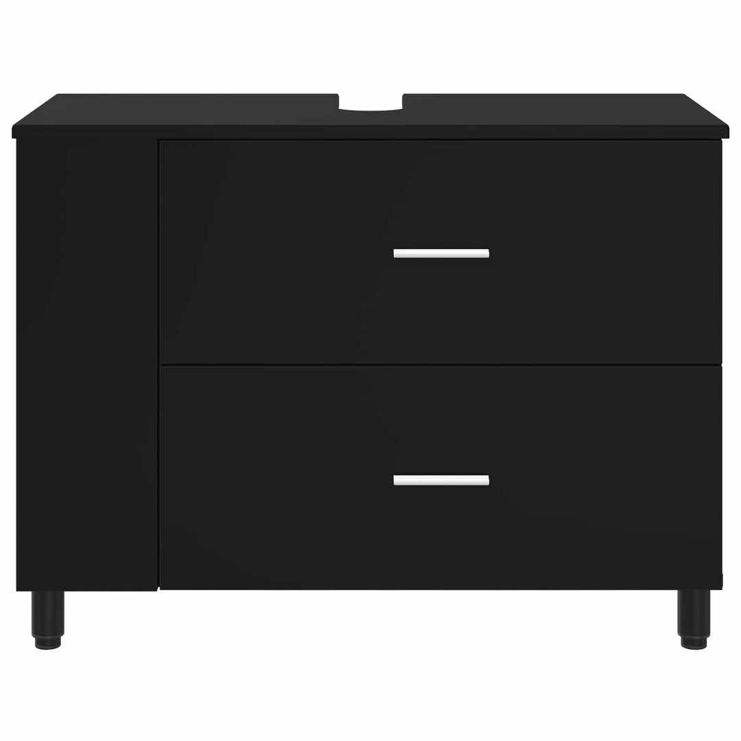 Badeværelse Vaskeskab Sort 80 x 35 x 60 cm Konstrueret træ