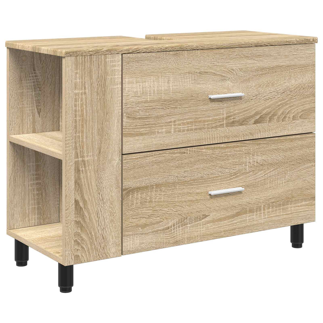 Badeværelse Vaskeskab Sonoma-eg 80 x 35 x 60 cm Konstrueret træ