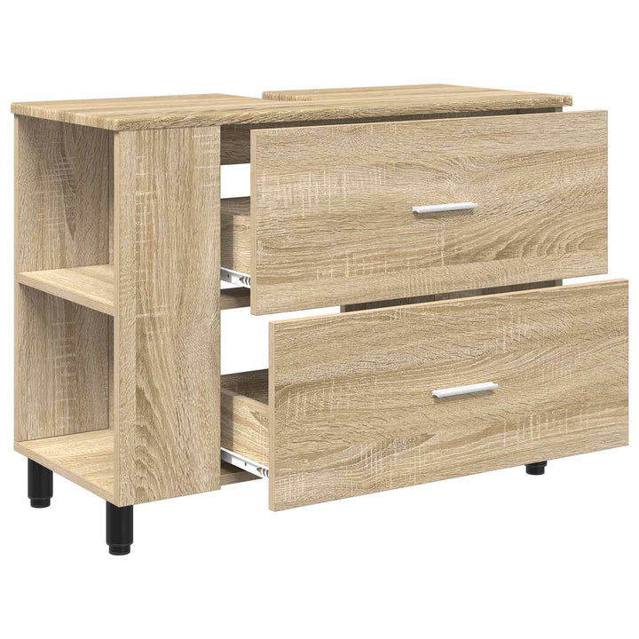Badeværelse Vaskeskab Sonoma-eg 80 x 35 x 60 cm Konstrueret træ