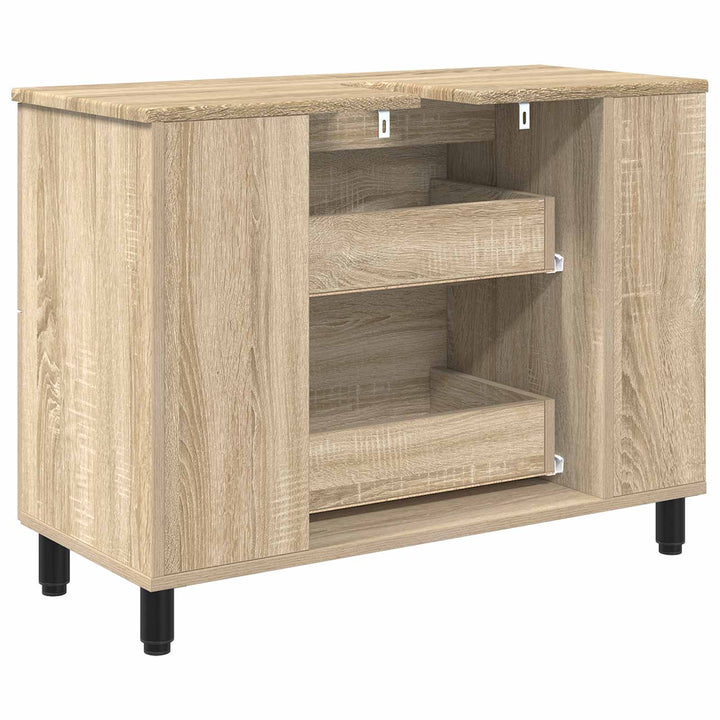 Badeværelse Vaskeskab Sonoma-eg 80 x 35 x 60 cm Konstrueret træ