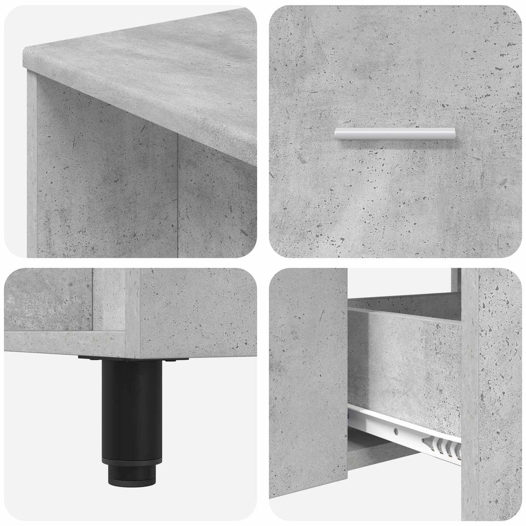Badeværelse Vaskeskab Betongrå 80 x 35 x 60 cm Konstrueret træ