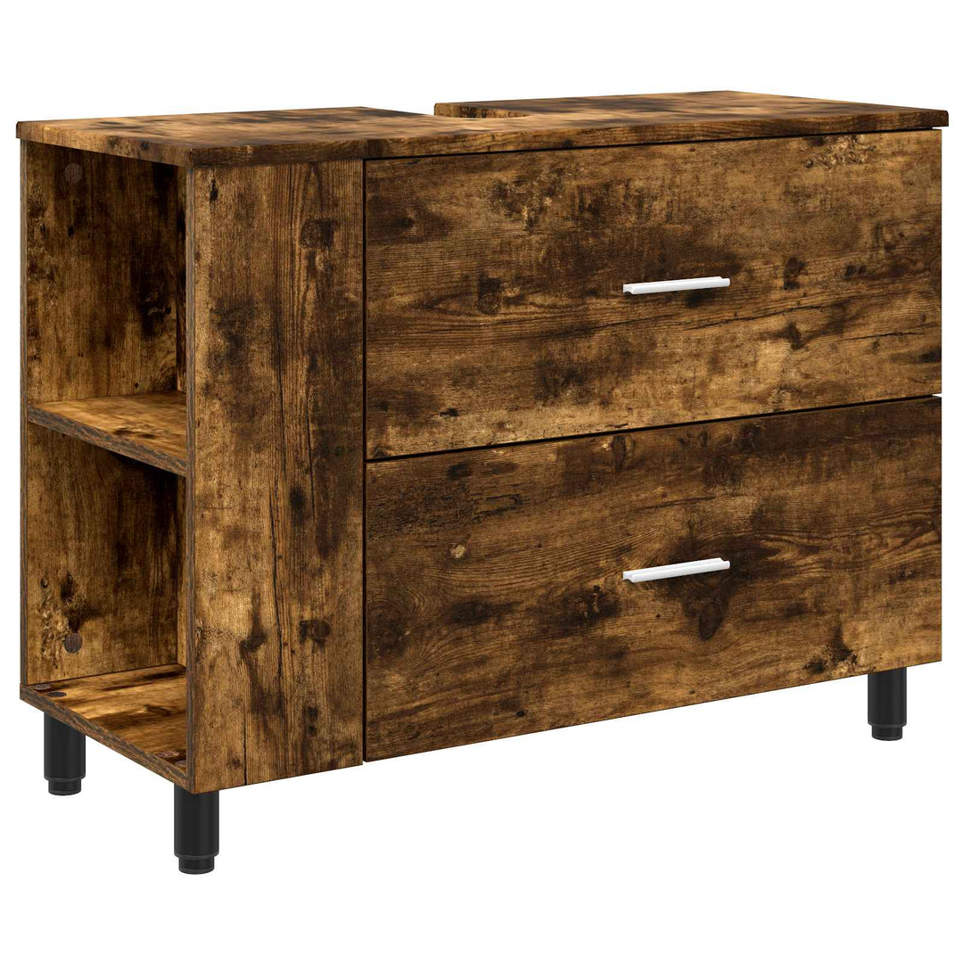 Badeværelse Vaskeskab Røget eg 80 x 35 x 60 cm Konstrueret træ