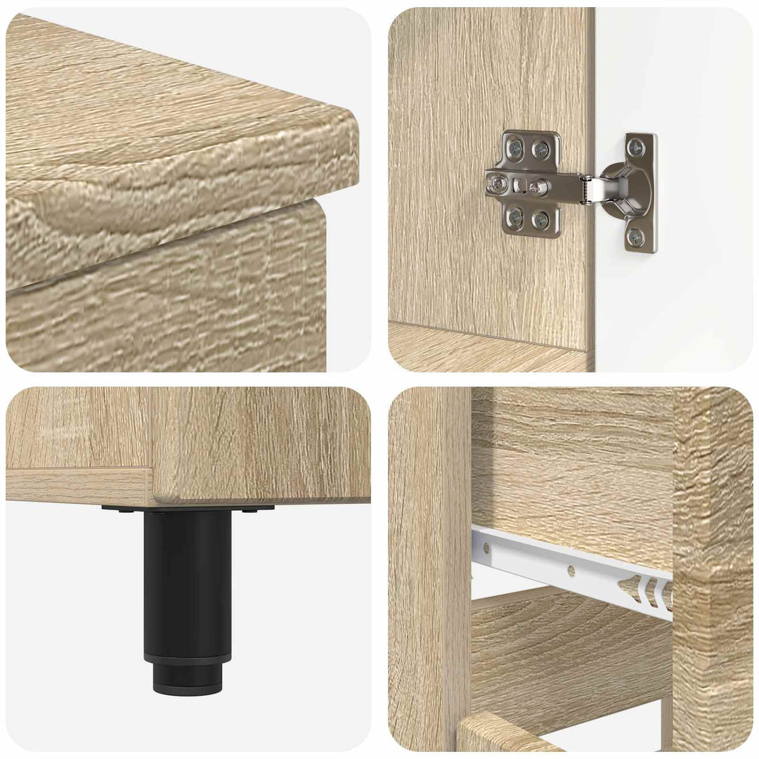 Badeværelse Vaskeskab Sonoma-eg 60 x 35 x 80 cm Konstrueret træ