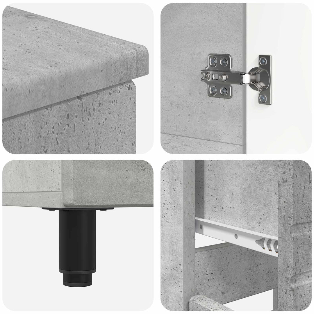Badeværelse Vaskeskab Betongrå 60 x 35 x 80 cm Konstrueret træ
