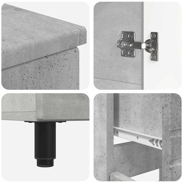 Badeværelse Vaskeskab Betongrå 60 x 35 x 80 cm Konstrueret træ