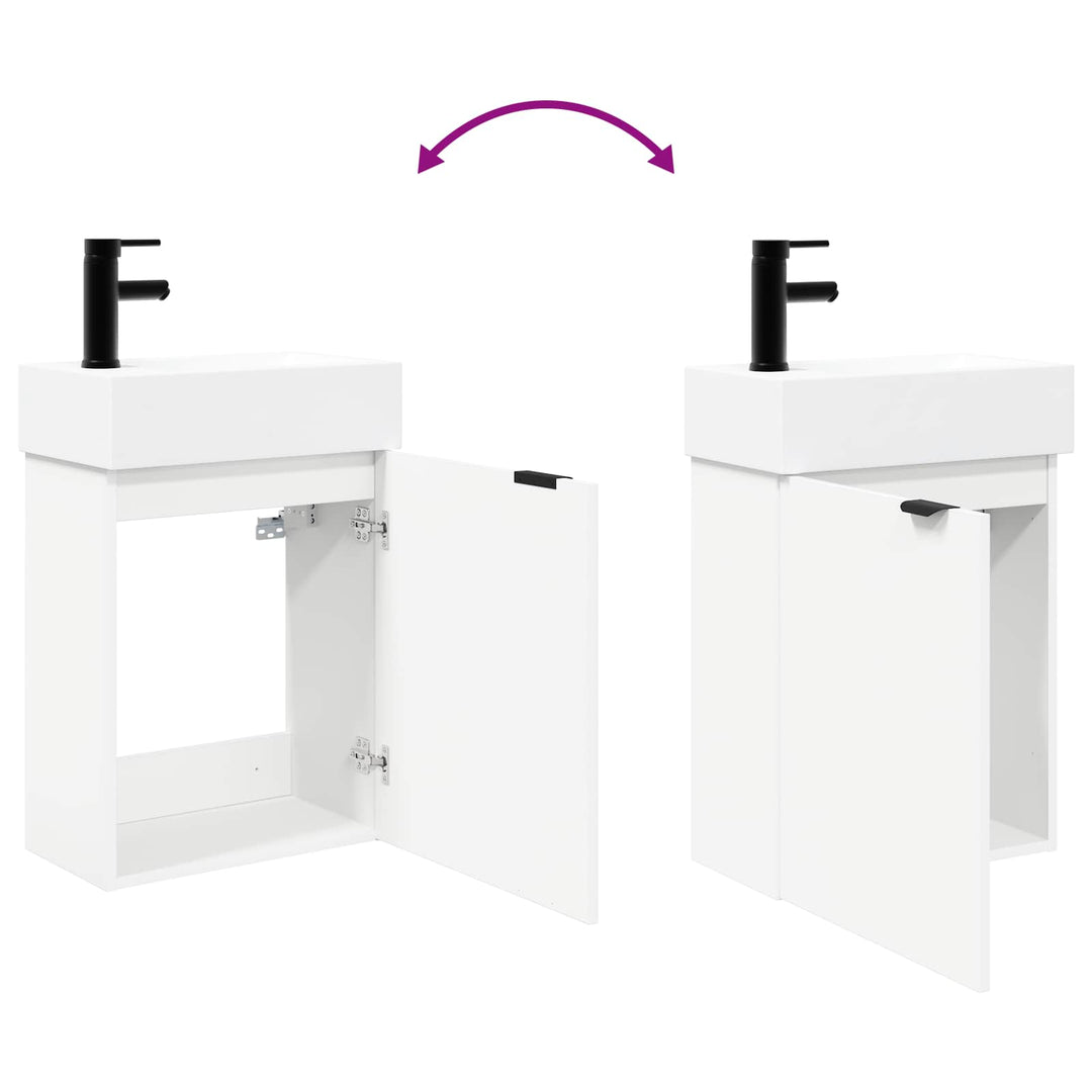 Badeværelses Vanity-enhed med Armatur Hvid 45,5 x 22,5 x 84 cm