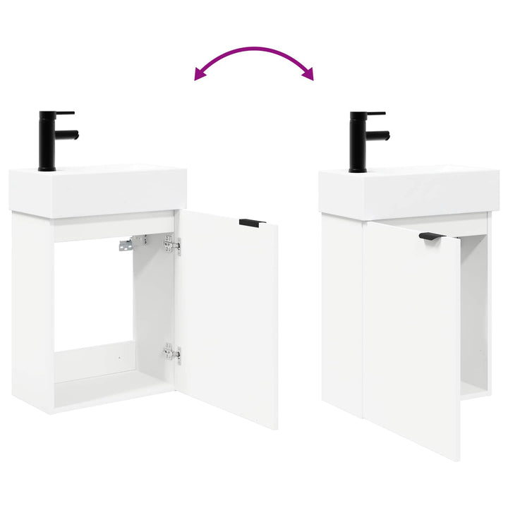 Badeværelses Vanity-enhed med Armatur Hvid 45,5 x 22,5 x 84 cm