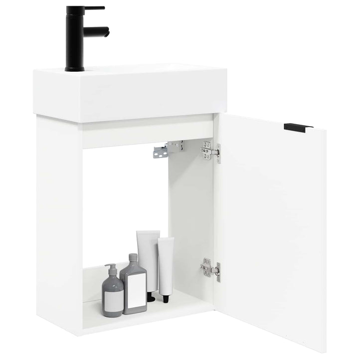 Badeværelses Vanity-enhed med Armatur Hvid 45,5 x 22,5 x 84 cm