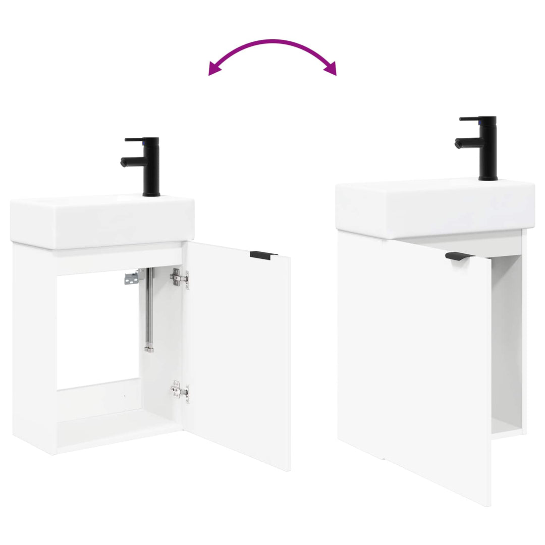 Badeværelses Vanity-enhed med Armatur Hvid 45,5 x 22,5 x 84 cm