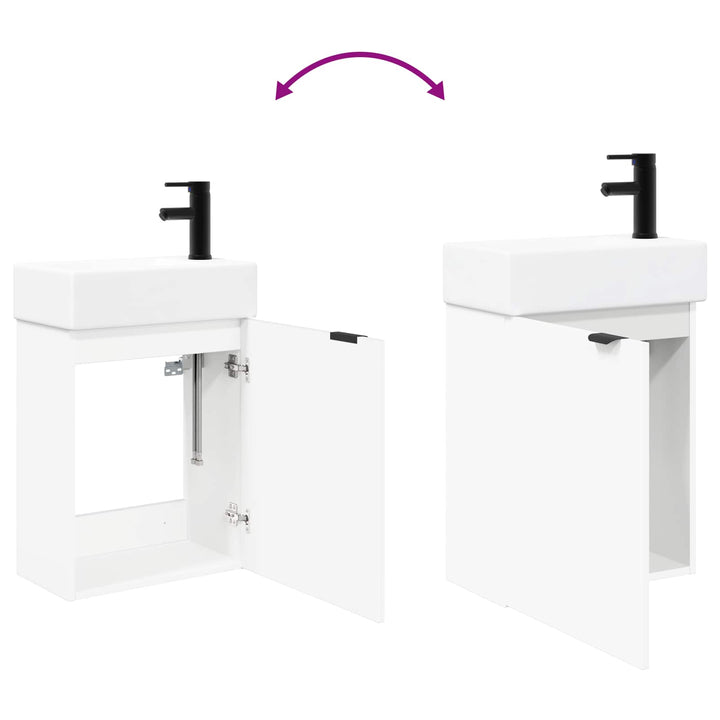 Badeværelses Vanity-enhed med Armatur Hvid 45,5 x 22,5 x 84 cm