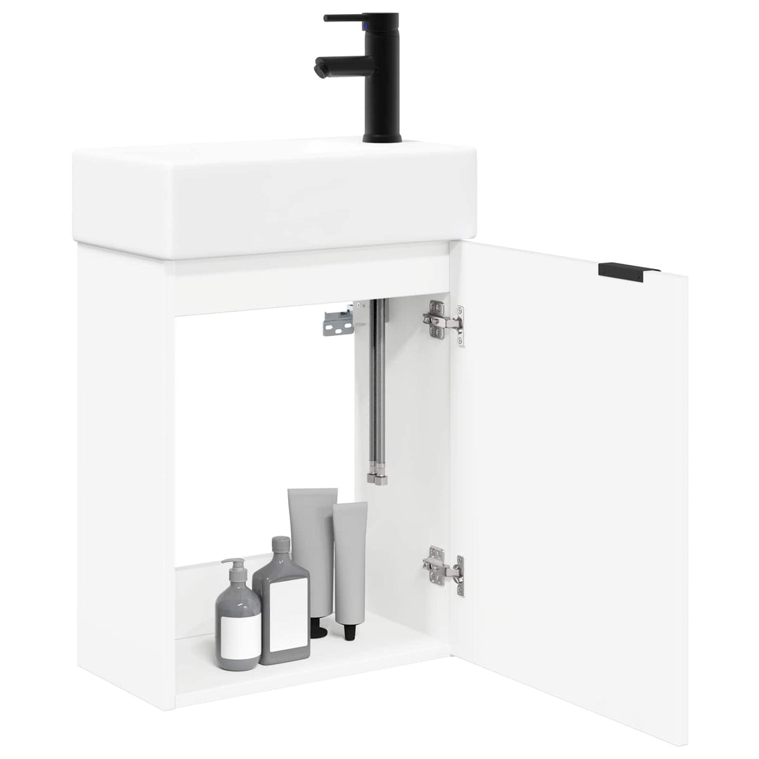 Badeværelses Vanity-enhed med Armatur Hvid 45,5 x 22,5 x 84 cm