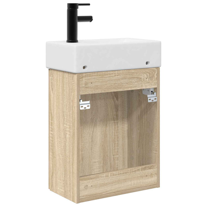 Badeværelses Vanity-enhed med Armatur Sonoma-eg