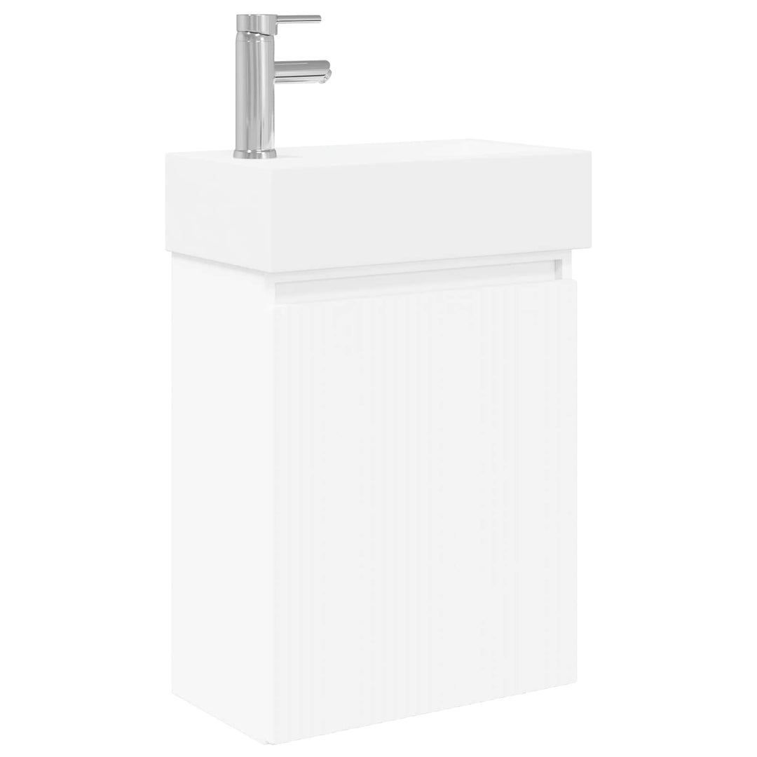 Badeværelses Vanity-enhed med Armatur Hvid 45,5 x 22,5 x 84 cm