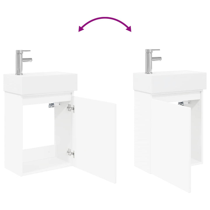 Badeværelses Vanity-enhed med Armatur Hvid 45,5 x 22,5 x 84 cm