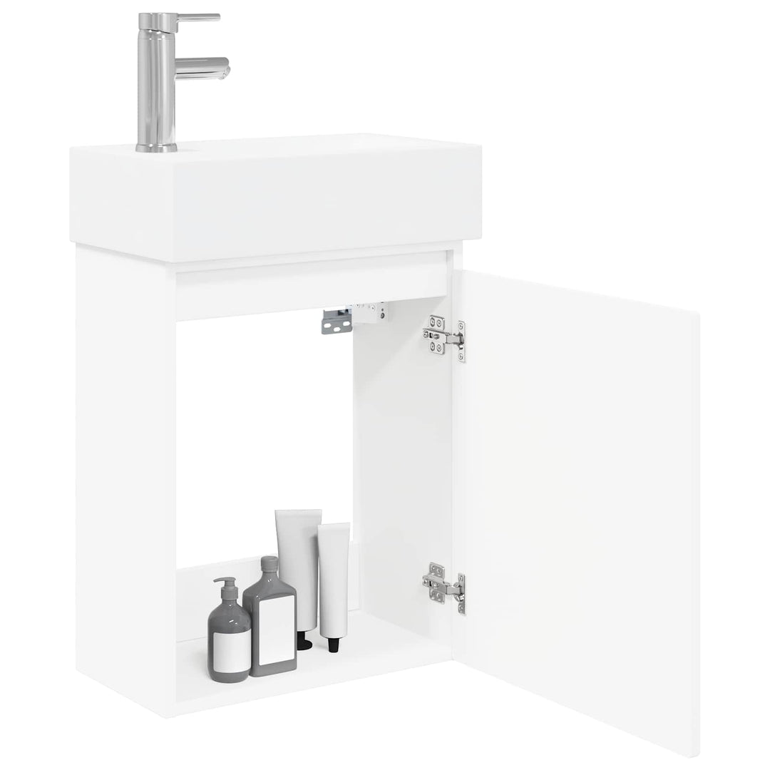 Badeværelses Vanity-enhed med Armatur Hvid 45,5 x 22,5 x 84 cm
