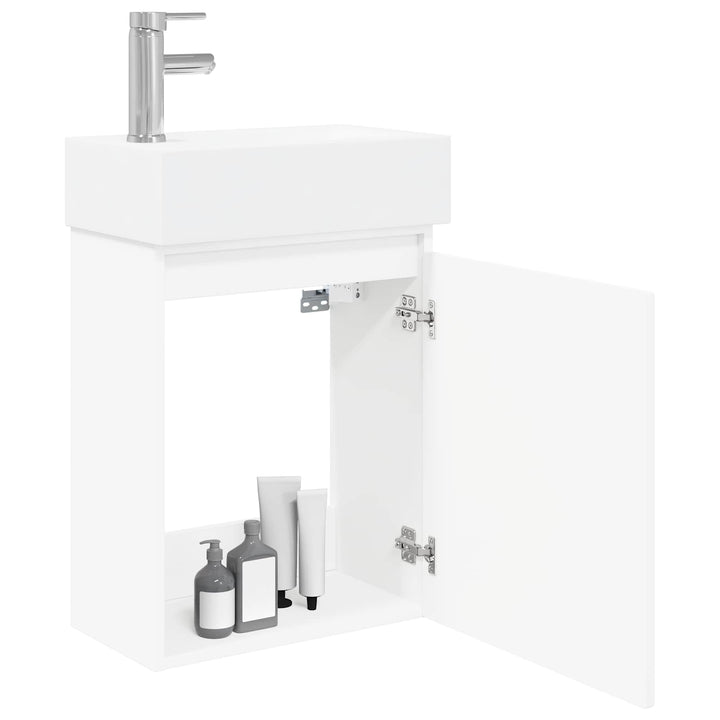 Badeværelses Vanity-enhed med Armatur Hvid 45,5 x 22,5 x 84 cm