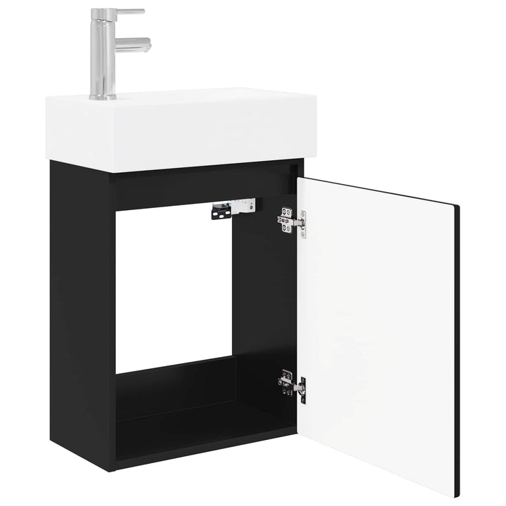 Badeværelses Vanity-enhed med Armatur Sort 45,5 x 22,5 x 84 cm
