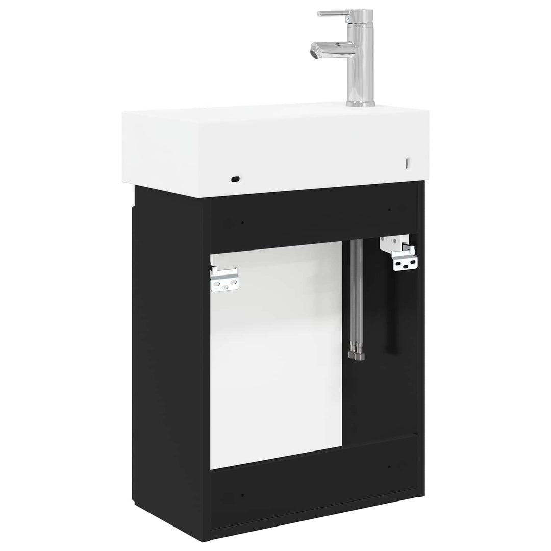 Badeværelses Vanity-enhed med Armatur Sort 45,5 x 22,5 x 84 cm