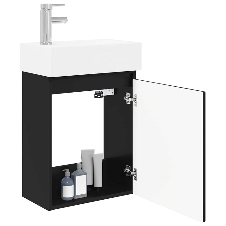 Badeværelses Vanity-enhed med Armatur Sort 45,5 x 22,5 x 84 cm