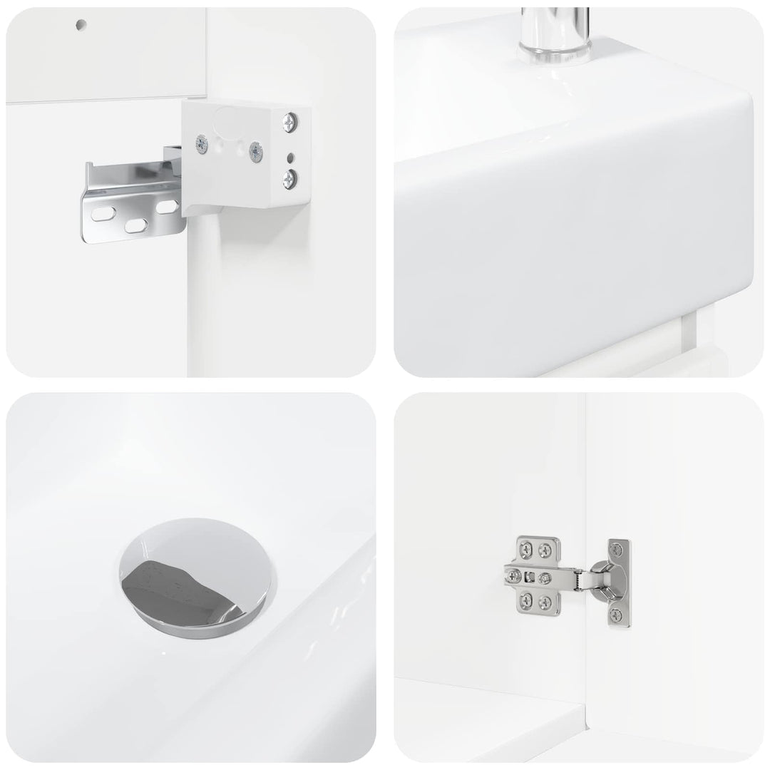Badeværelses Vanity-enhed med Armatur Hvid 45,5 x 22,5 x 84 cm