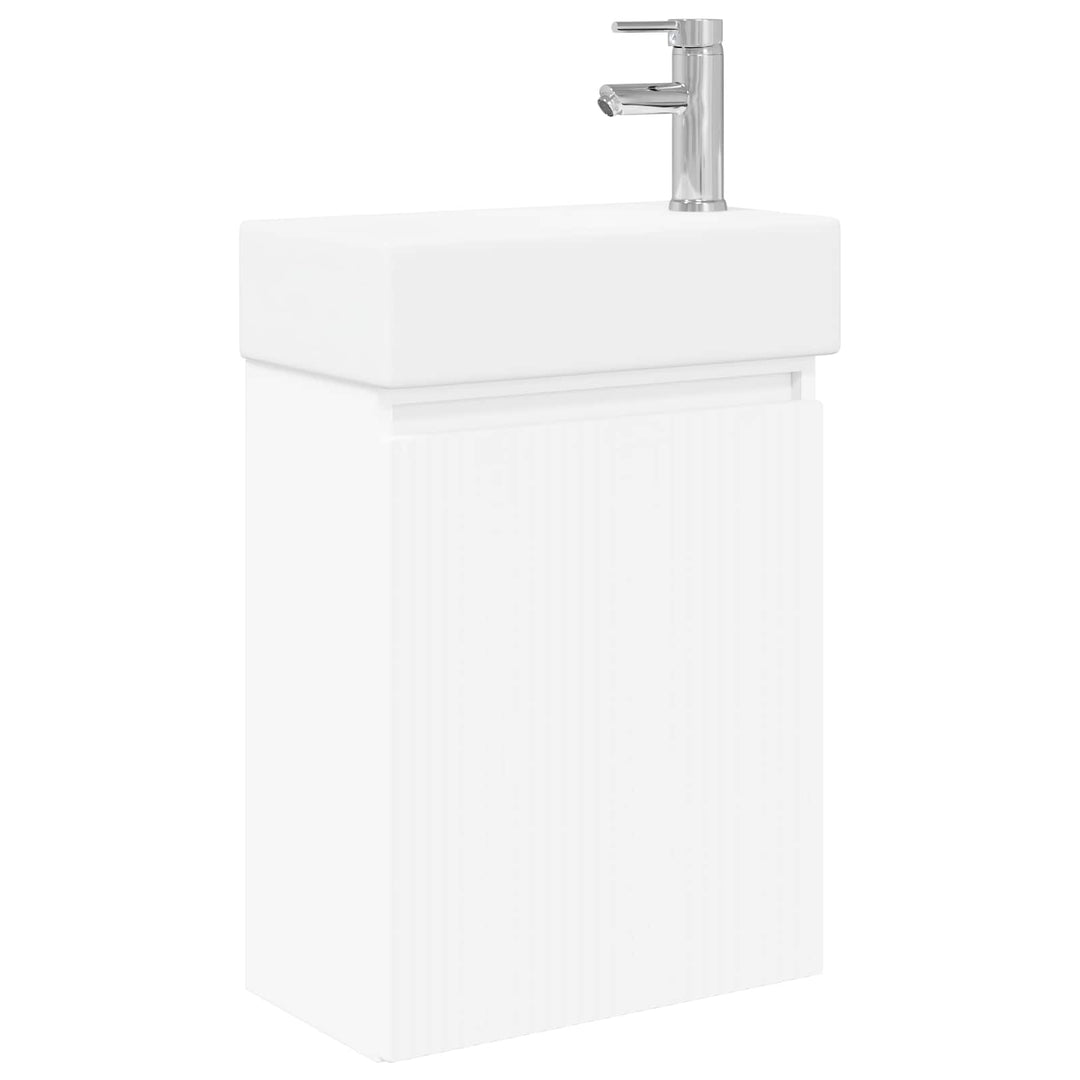 Badeværelses Vanity-enhed med Armatur Hvid 45,5 x 22,5 x 84 cm