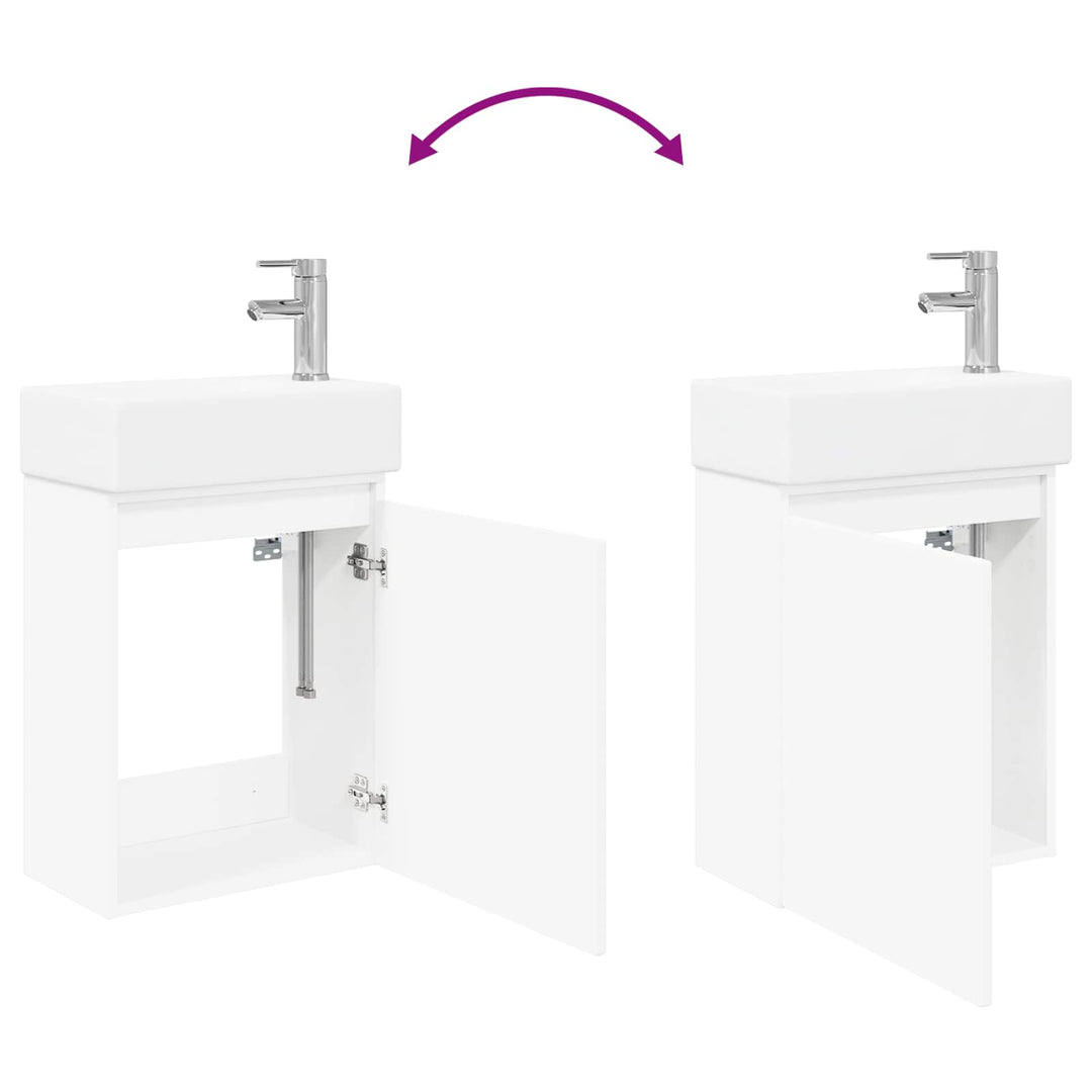 Badeværelses Vanity-enhed med Armatur Hvid 45,5 x 22,5 x 84 cm