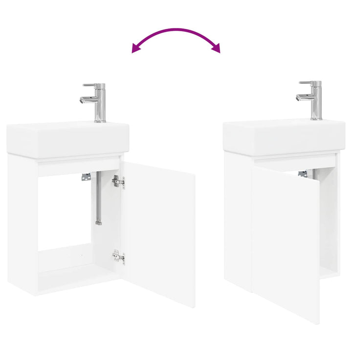 Badeværelses Vanity-enhed med Armatur Hvid 45,5 x 22,5 x 84 cm
