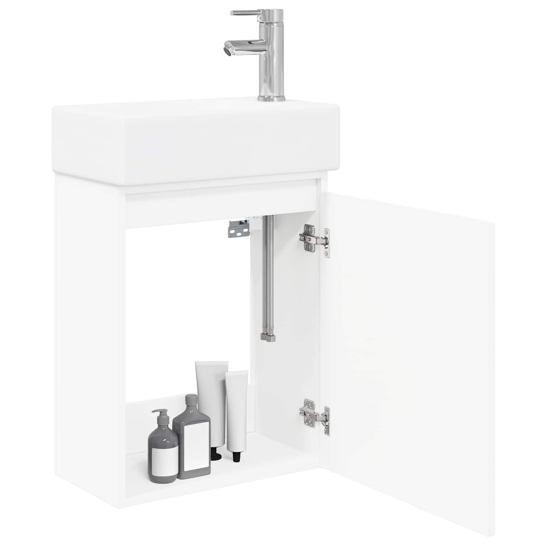 Badeværelses Vanity-enhed med Armatur Hvid 45,5 x 22,5 x 84 cm