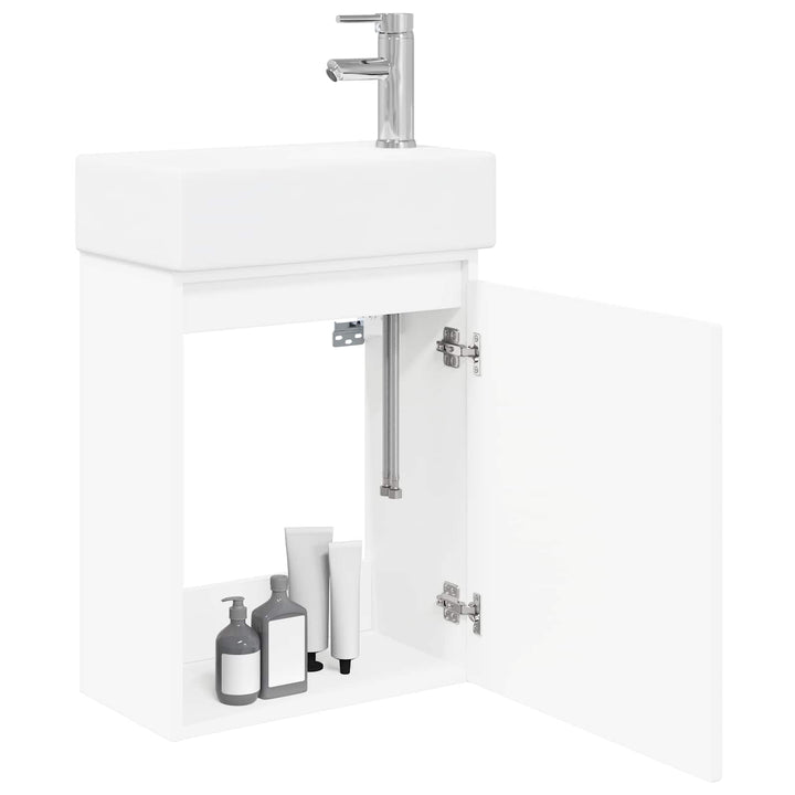 Badeværelses Vanity-enhed med Armatur Hvid 45,5 x 22,5 x 84 cm