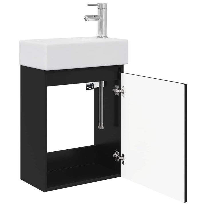 Badeværelses Vanity-enhed med Armatur Sort 45,5 x 22,5 x 84 cm