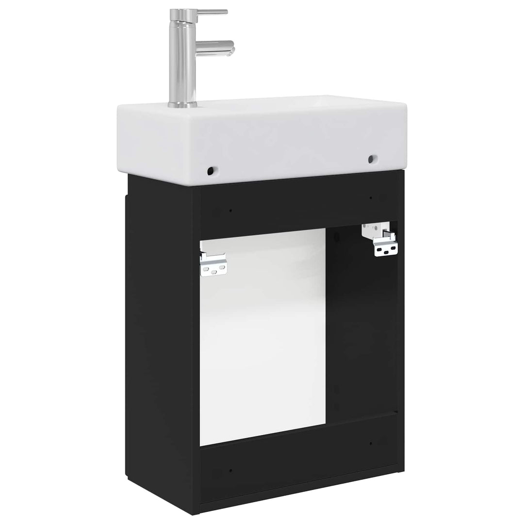 Badeværelses Vanity-enhed med Armatur Sort 45,5 x 22,5 x 84 cm