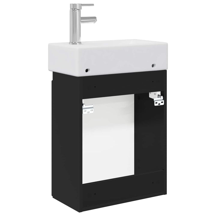 Badeværelses Vanity-enhed med Armatur Sort 45,5 x 22,5 x 84 cm