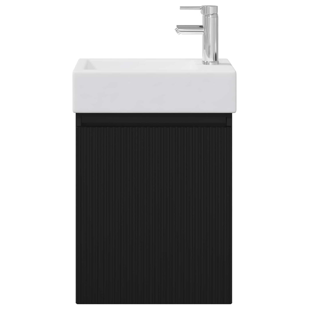 Badeværelses Vanity-enhed med Armatur Sort 45,5 x 22,5 x 84 cm
